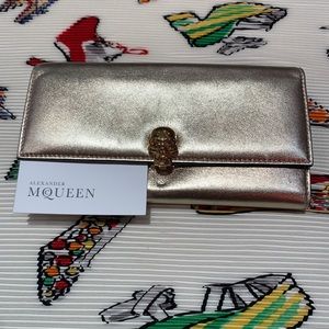 Alexander McQueen Gold Skull Wallet